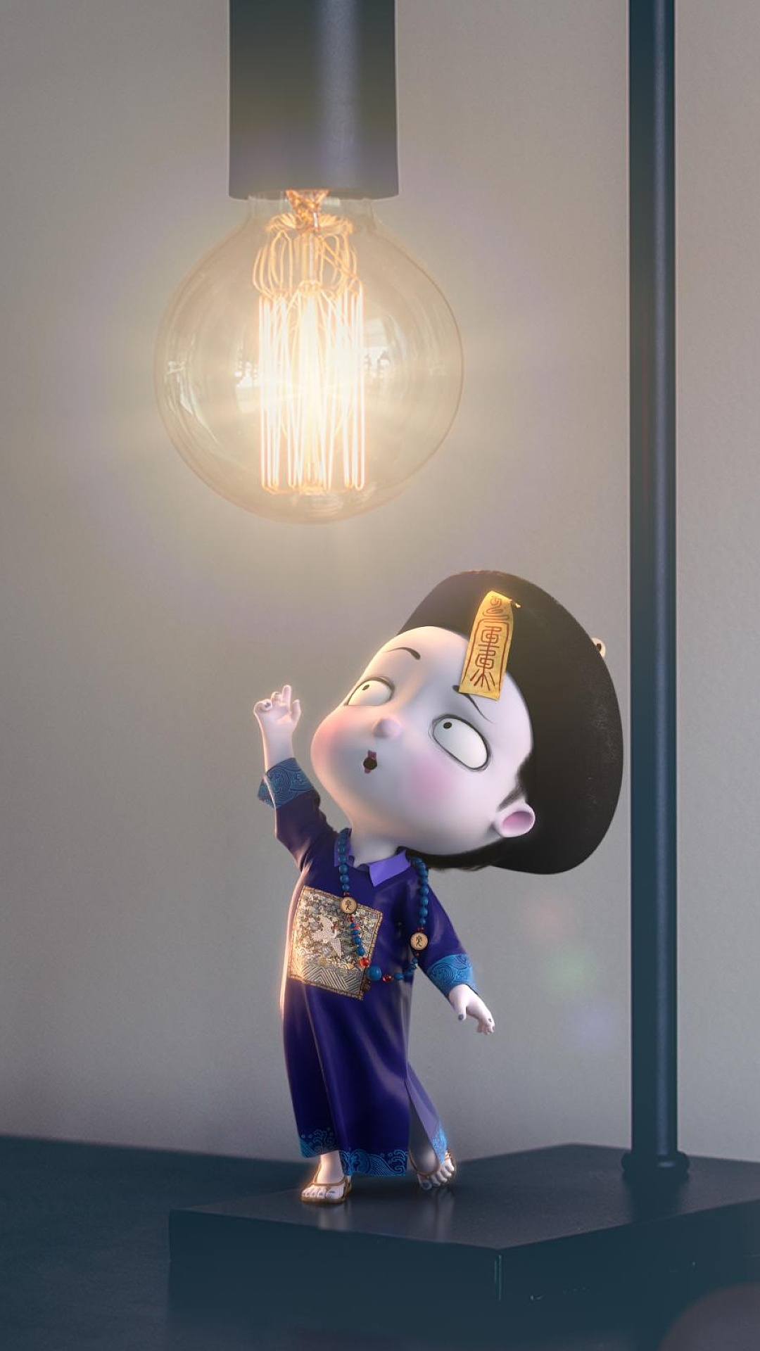 头顶鱼骨 身披官服 满身青蓝 眼圈黝黑 一脸萌相的僵小鱼 第 1 张